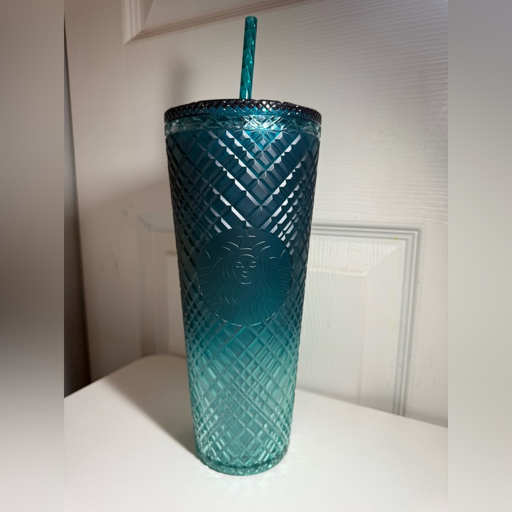 Starbucks Aqua Textured Tumbler with Straw